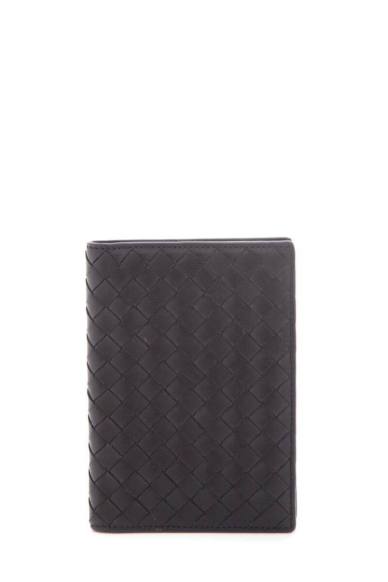 Bottega Veneta Portapassaporto Intrecciato Nero