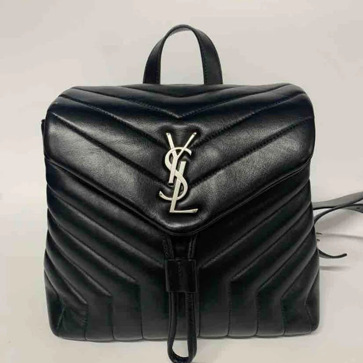 Ysl Calfskin Y Quilted MONOGRAMMA Loulou Backpack Black Leather, Small | Studio Nafay