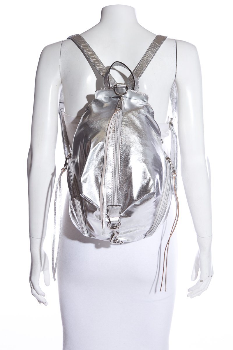 Rebecca Minkoff Argento Metallic Backpack