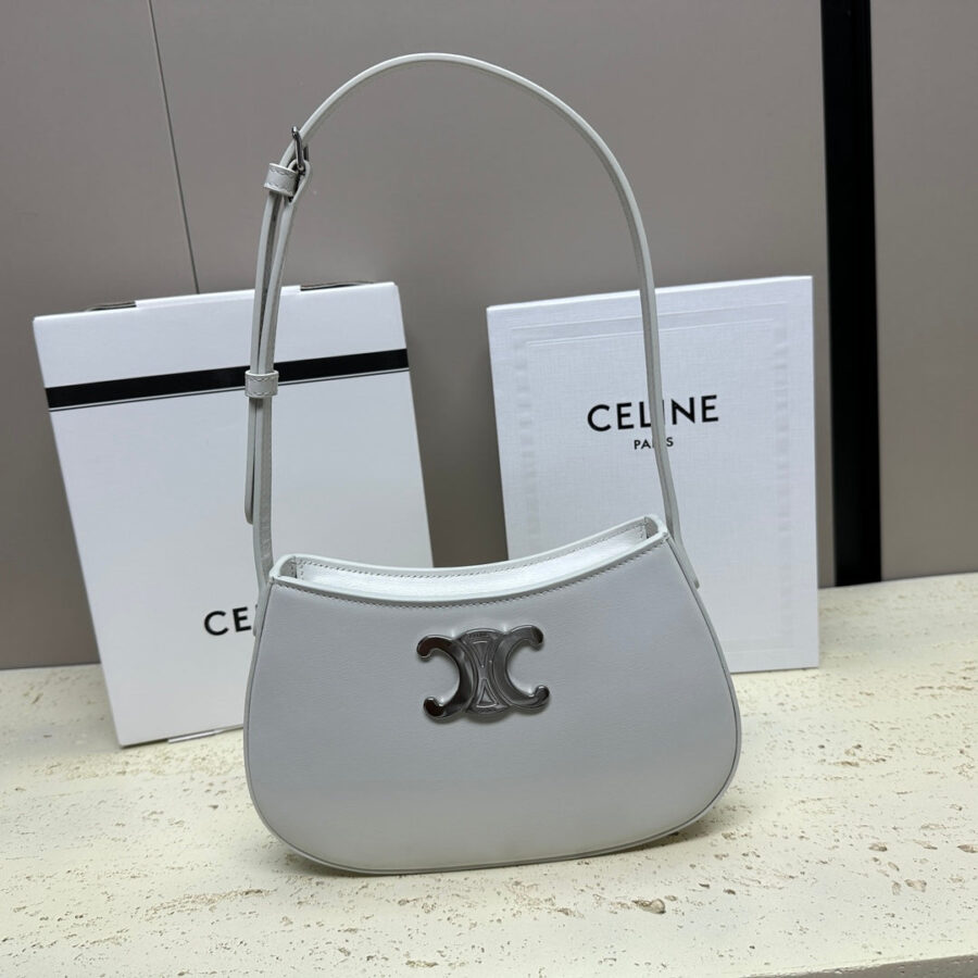 MINI 22 TILLY BAG IN WHITE SHINNY CALFSKIN | Studio Nafay
