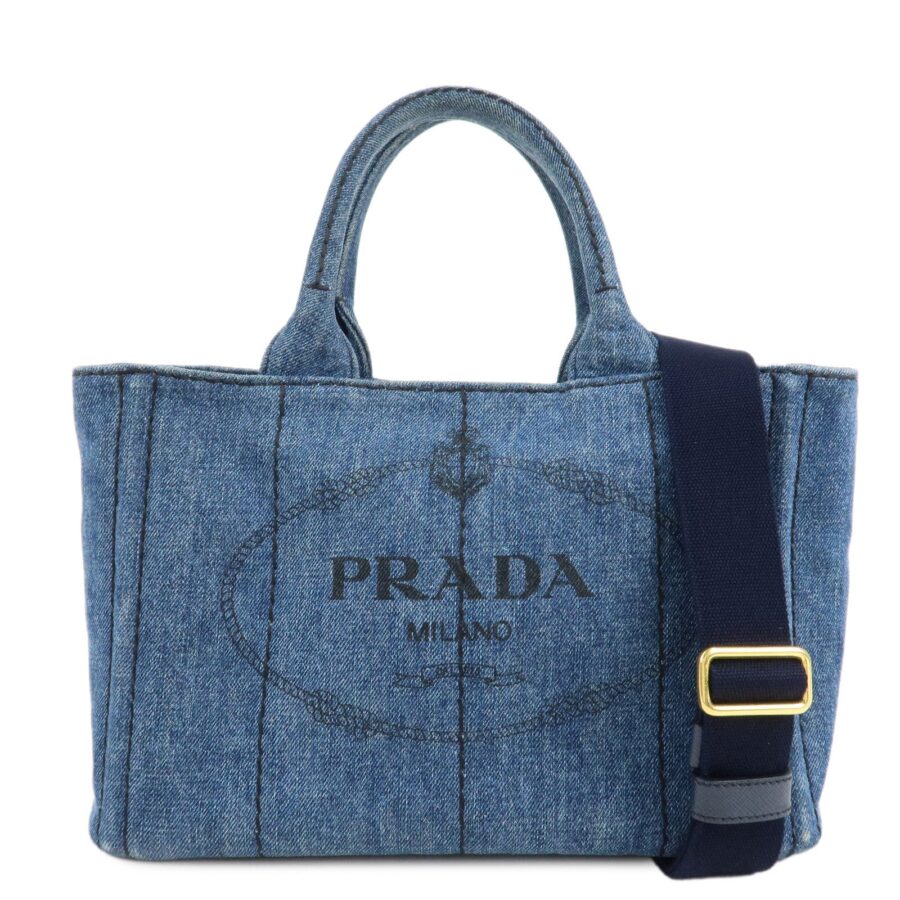 Prada Tote blue bag – front view