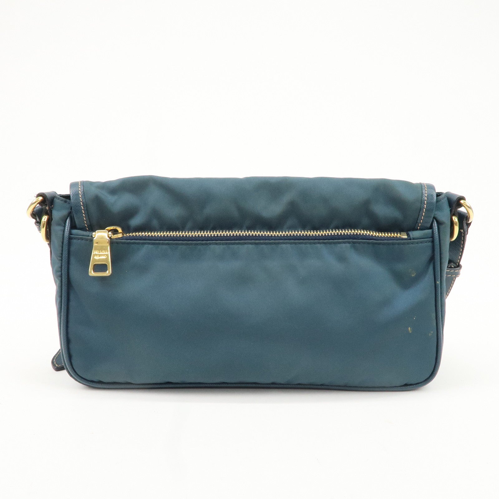 Prada Borsa a tracolla in nylon e pelle Borsa a tracolla Verde