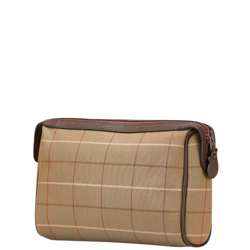 Burberry Check Canvas Pelle Pochette Bag