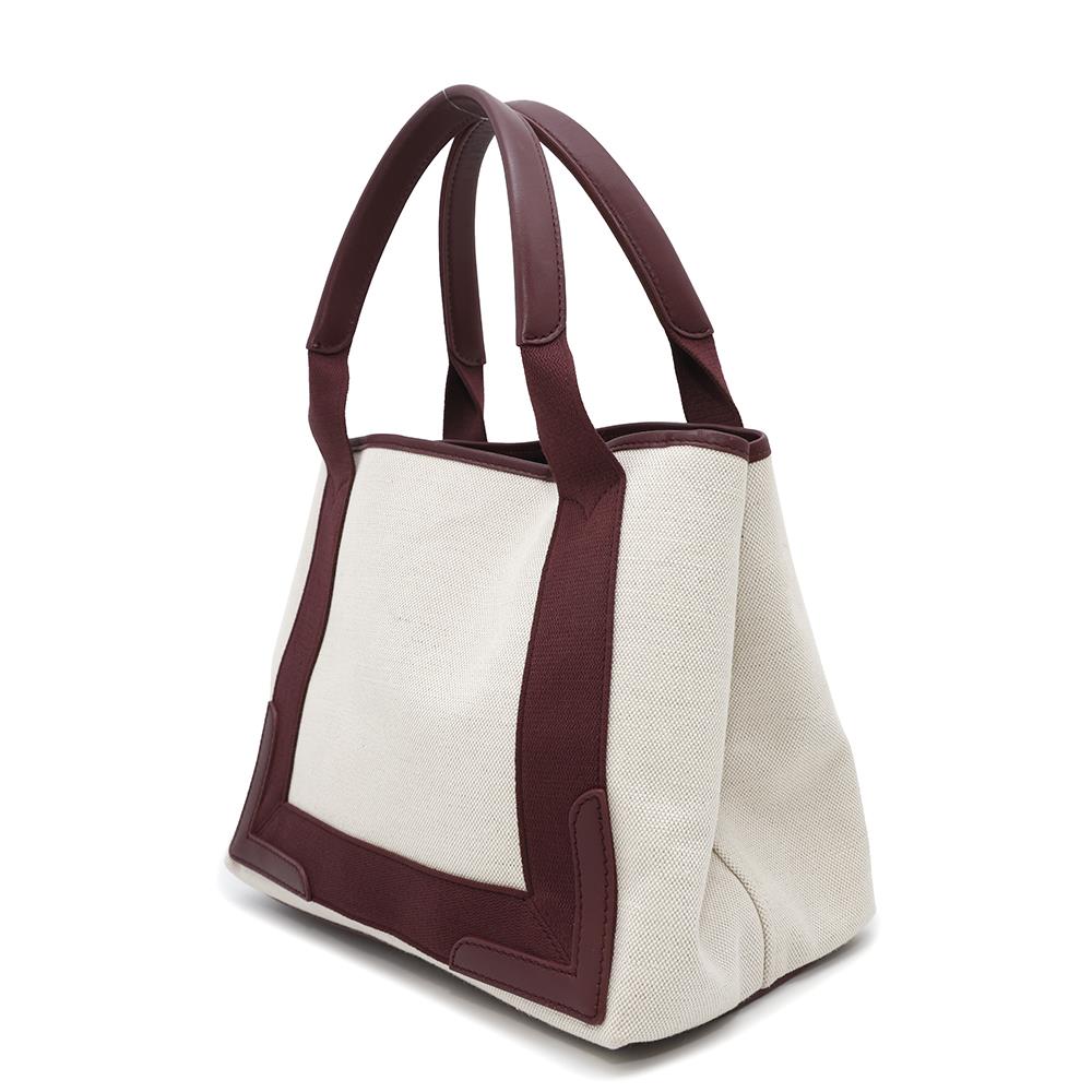 Balenciaga Navy Kabas Naturale/Bordeaux339933 Tela Pelle