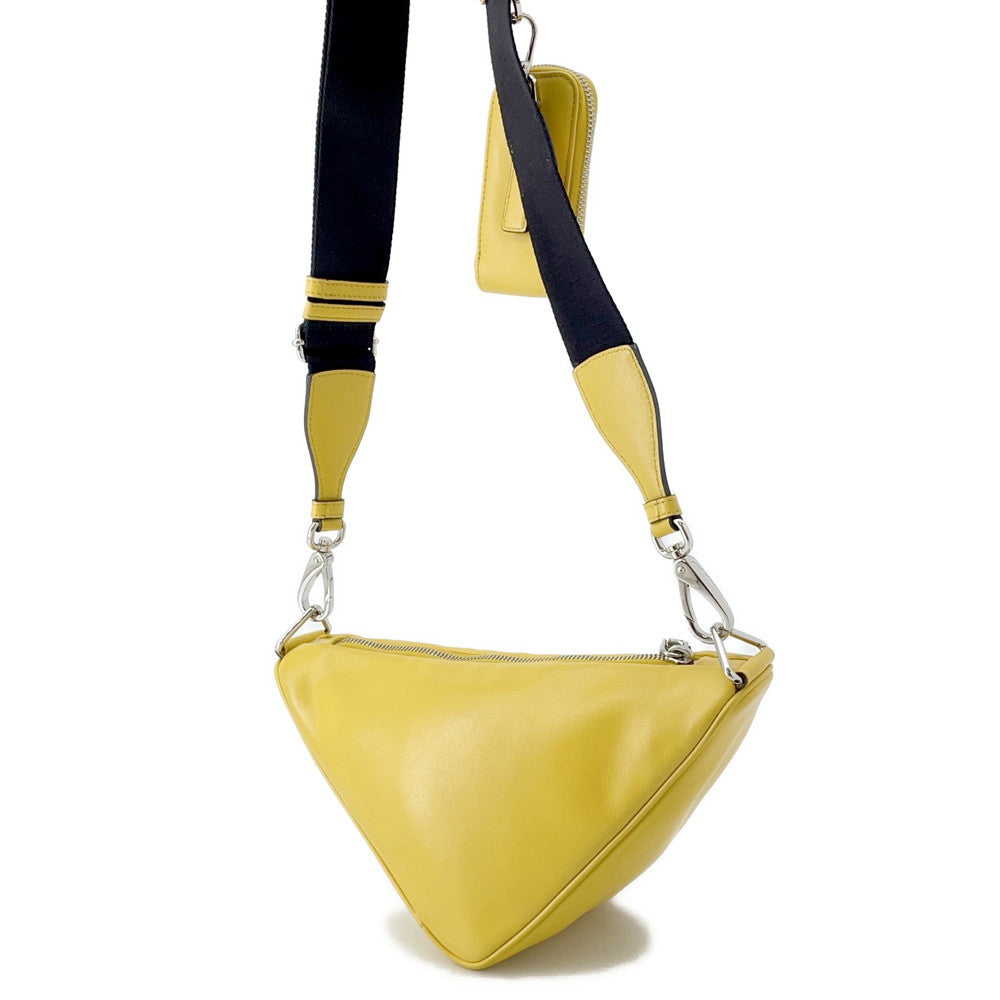 Prada Triangle Borsa a tracolla Giallo1bh190 Pelle