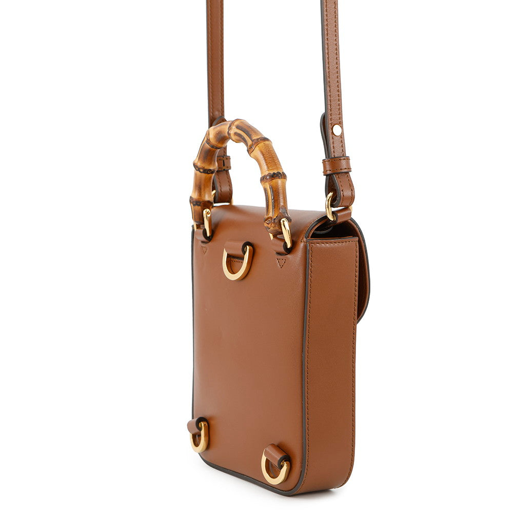 Gucci 3wayshoulder Bag Marrone702106 Pelle Bamboo