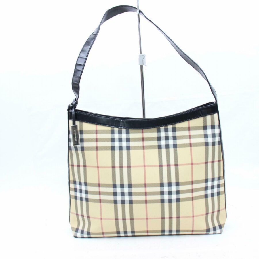 Burberry London Shoulder Bag Beige PVC (SHC1-14370) | Studio Nafay