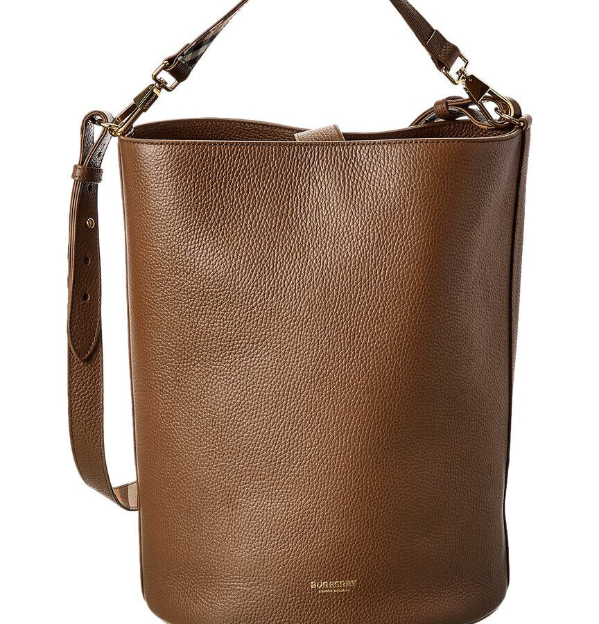 Burberry Logo Medium Leather Bucket Bag | Studio Nafay