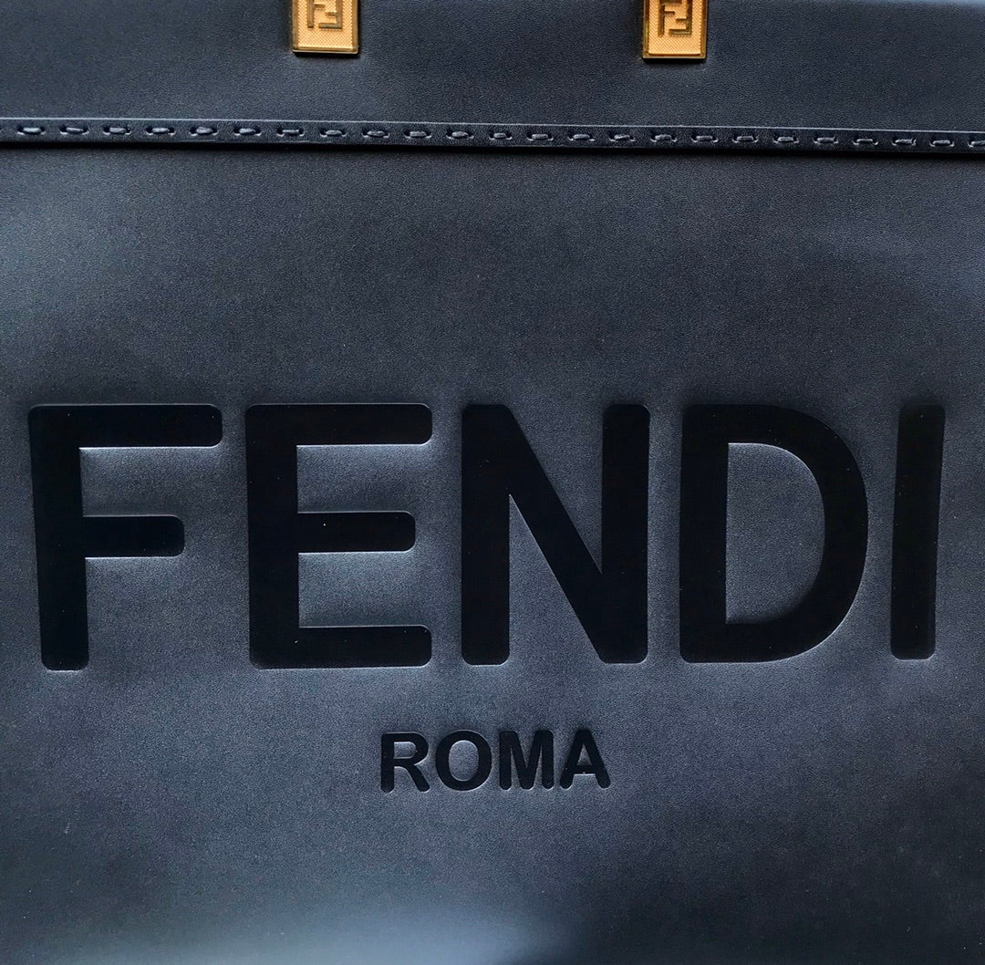 Fend Sunshine Large Bag 40.5 Nero Pelle