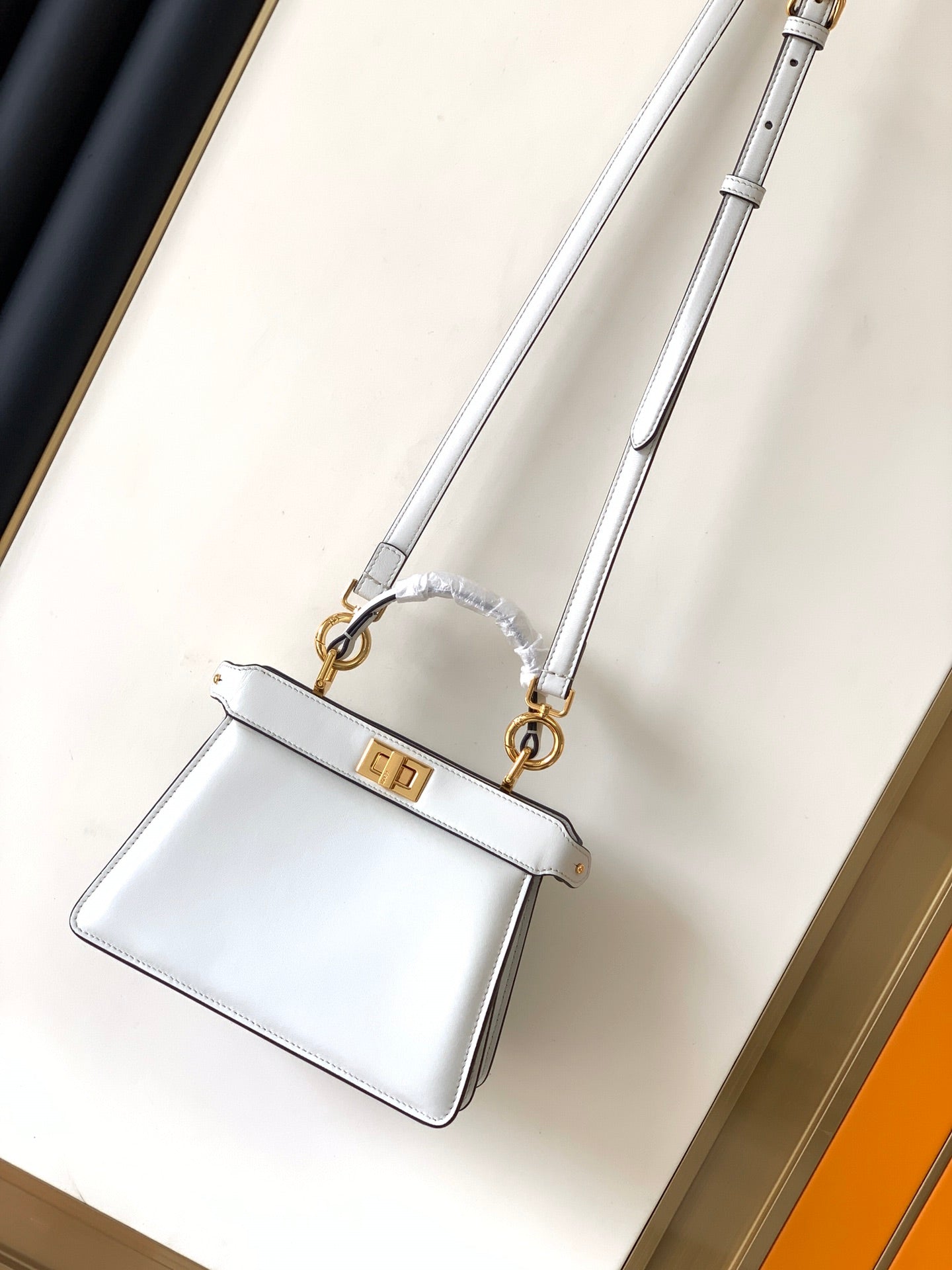 Peekaboo ISeeU Petite 20 Bag Bianco Lambskin Ghw