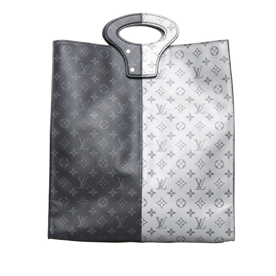 Black Louis Vuitton Split MONOGRAMMA Eclipse North South Tote | Studio Nafay