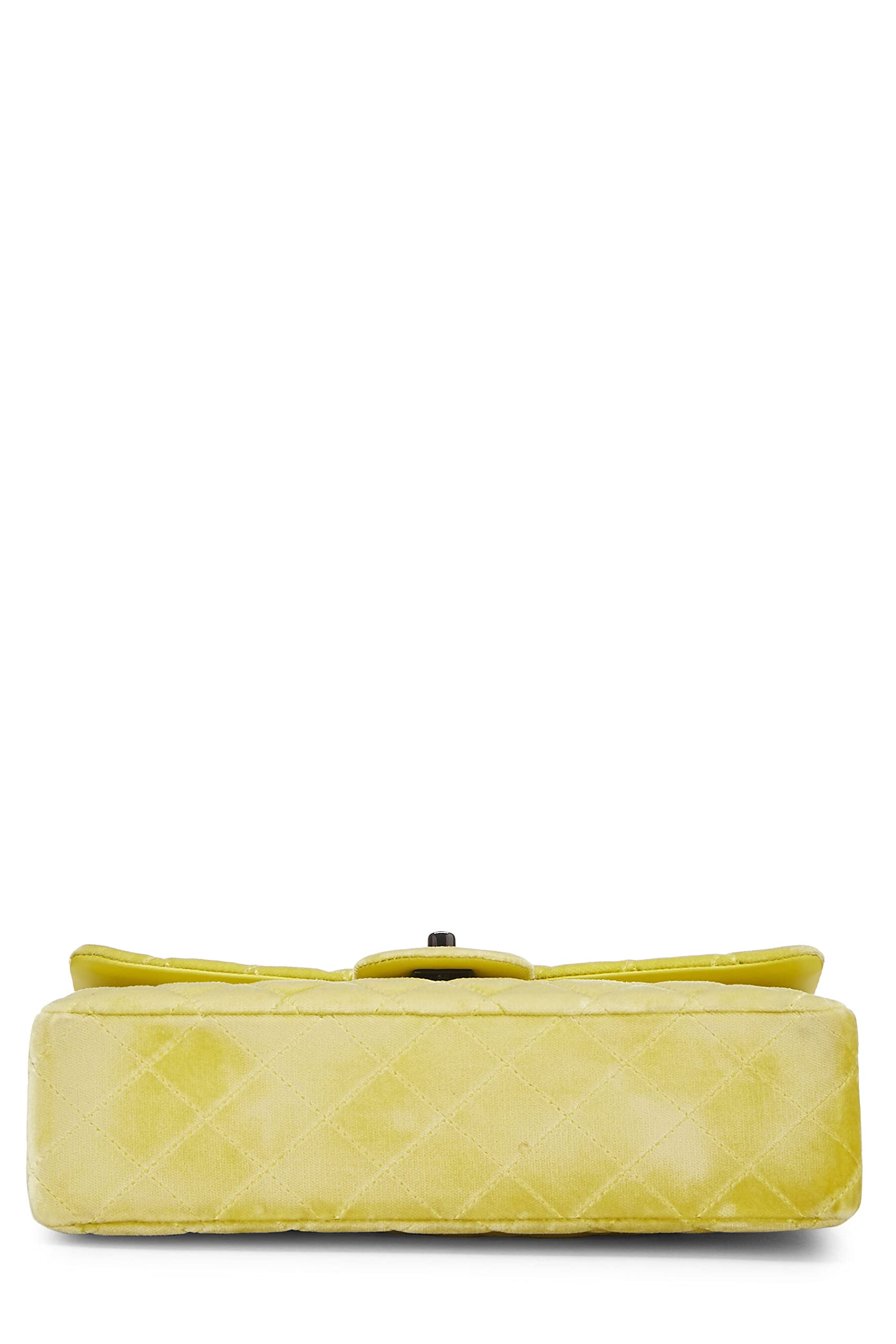 Chl, Giallo Quilted Velvet Classic Double Flap Media, Giallo