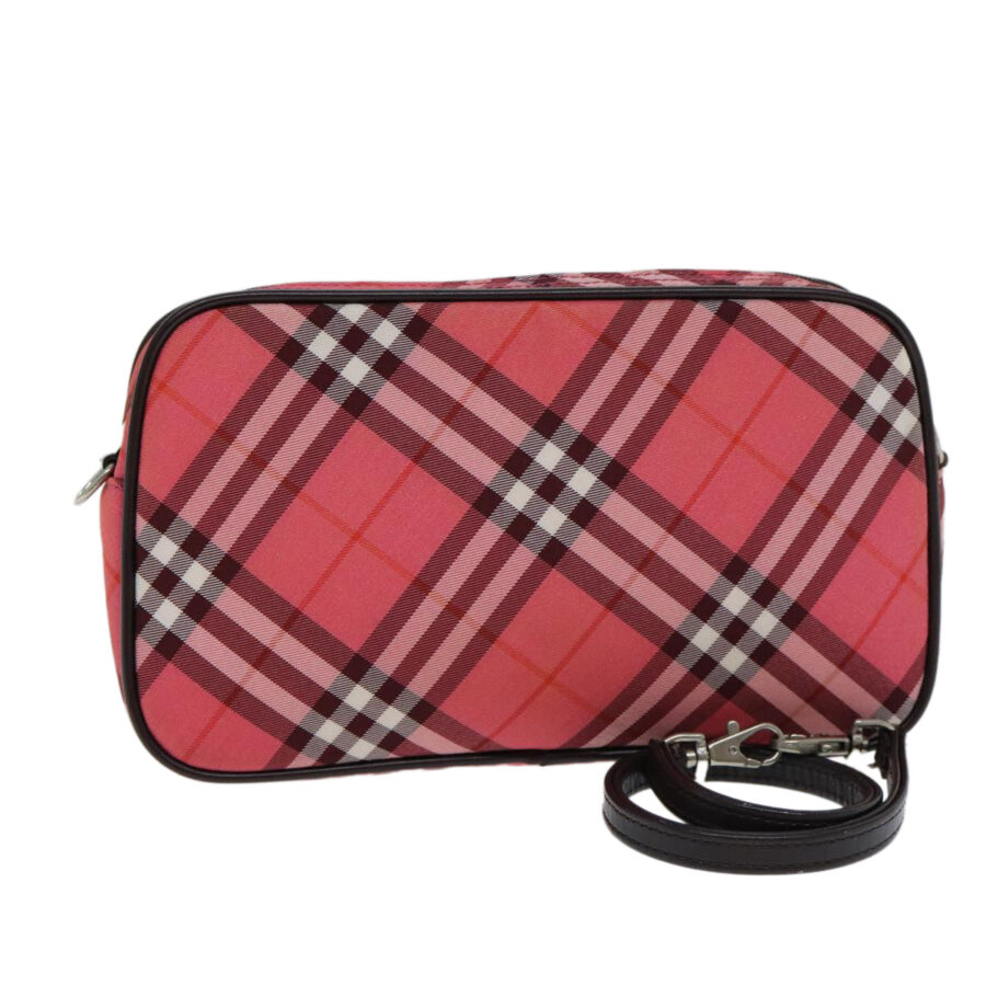 Burberry Nova Check Blue Label Hand Bag Nylon Red Auth 80234 | Studio Nafay