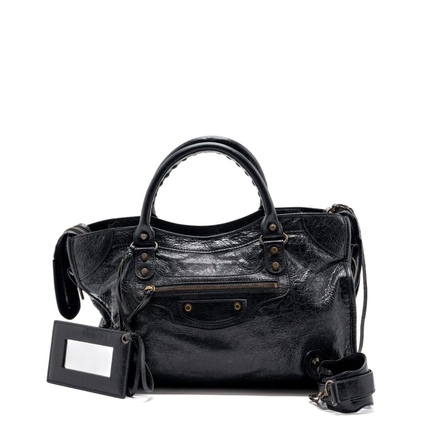 Balenciaga City gold bag – front view