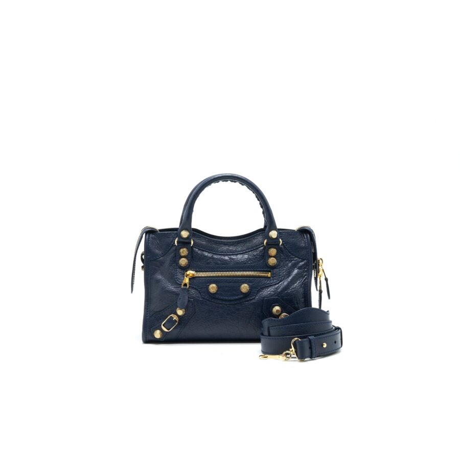 Balenciaga City navy bag – front view