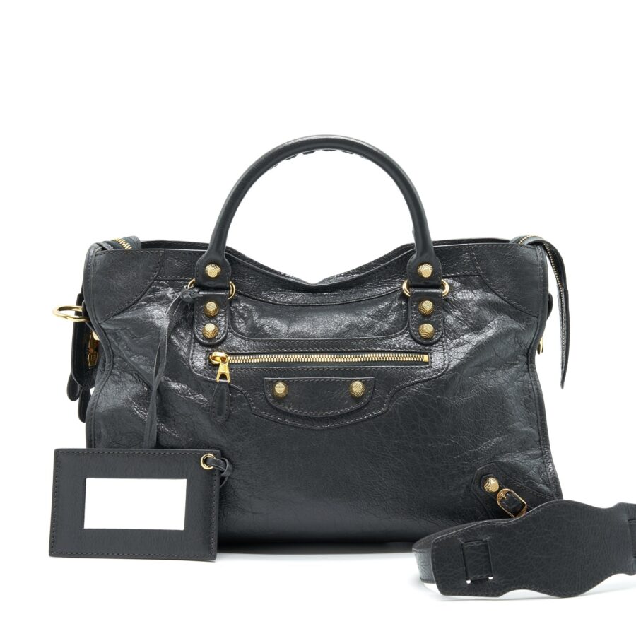 Balenciaga City grey bag – front view