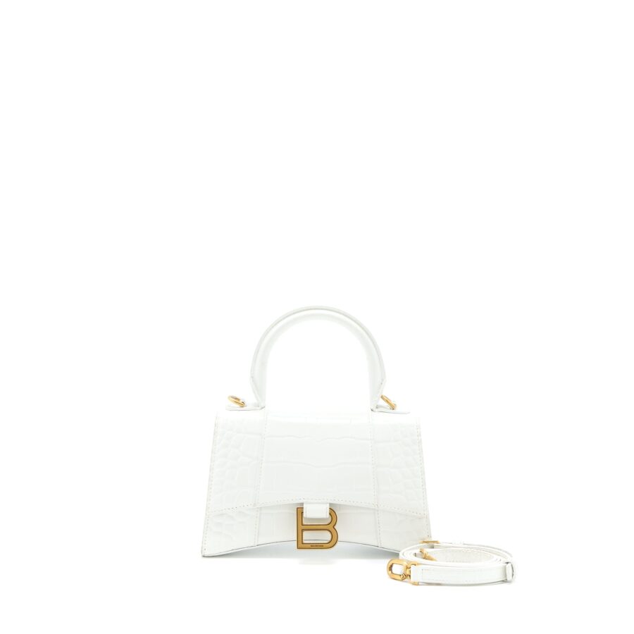 Balenciaga Hourglass white bag – front view