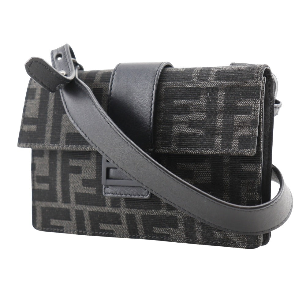 Fendi Borsa a spalla Nylon Canvas, Pelle Nero Pochette 3WAY Marsupio…