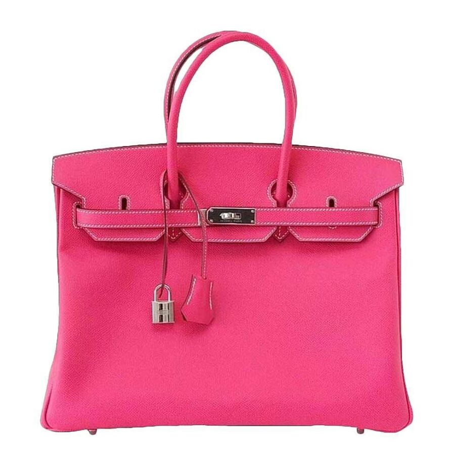 Hermes handbag pink – front view
