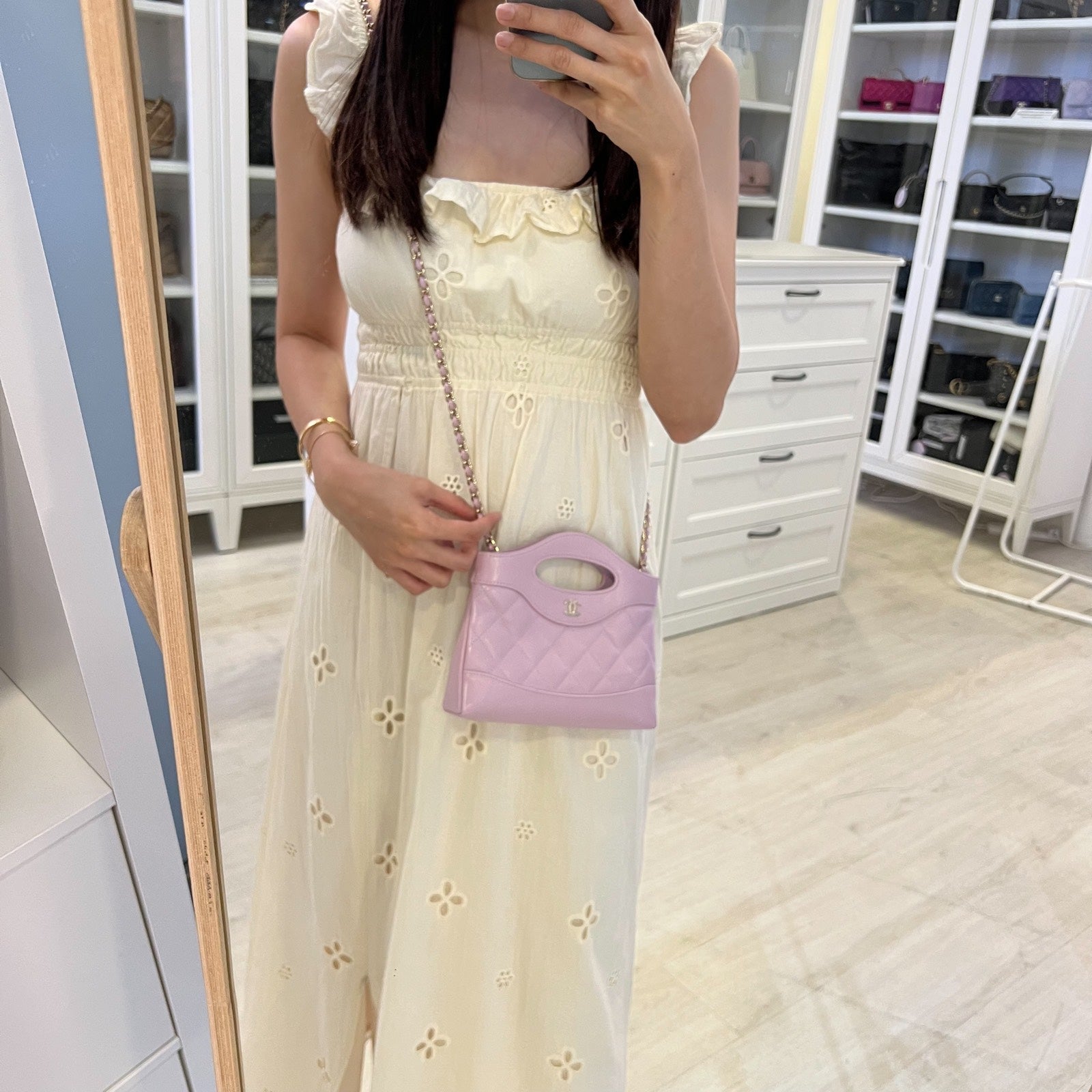 Chanel 31 Nano Shopping bag in vitello lucido lilla e LGHW (Model: )
