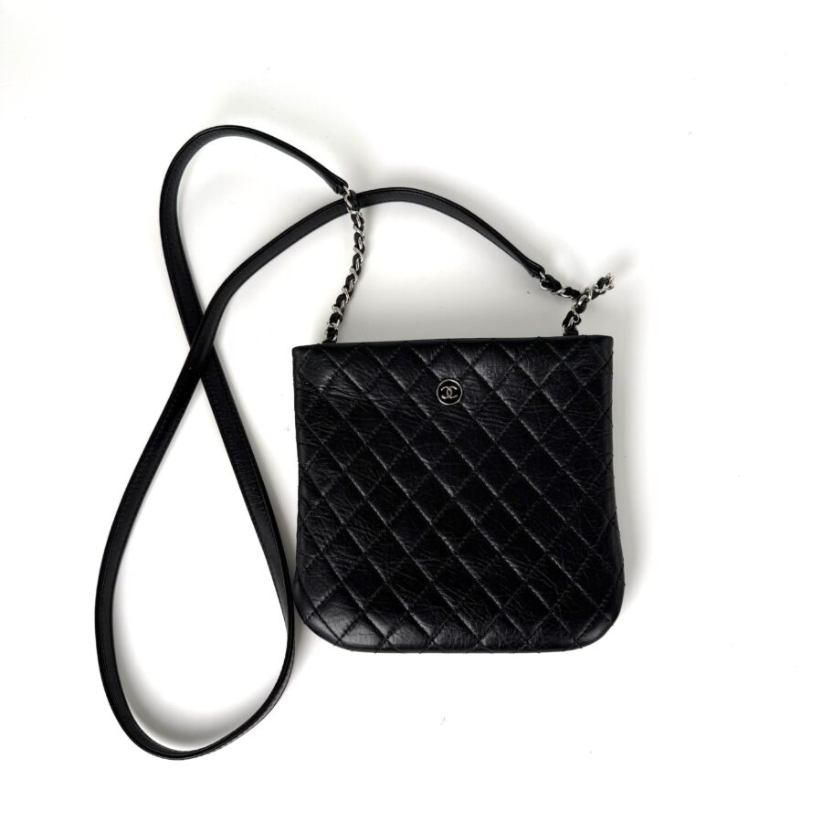 Chanel Crossbody black bag – front view