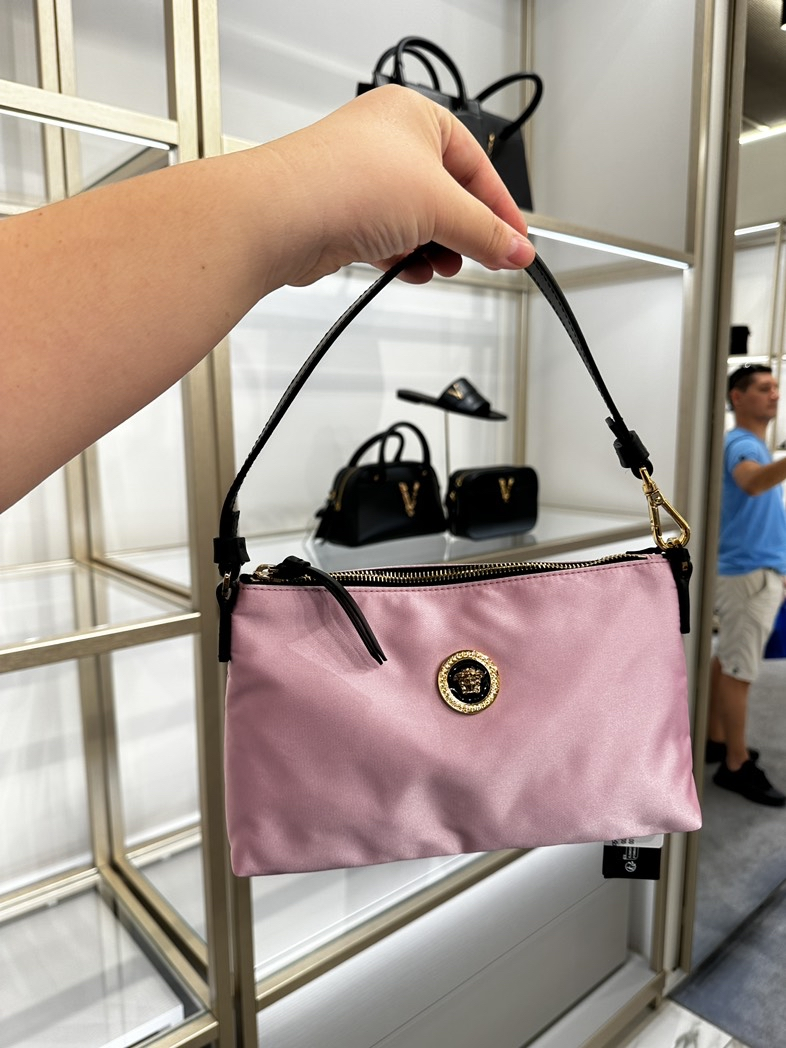 Versace Light Pink Nylon Pouch Borsa a tracolla
