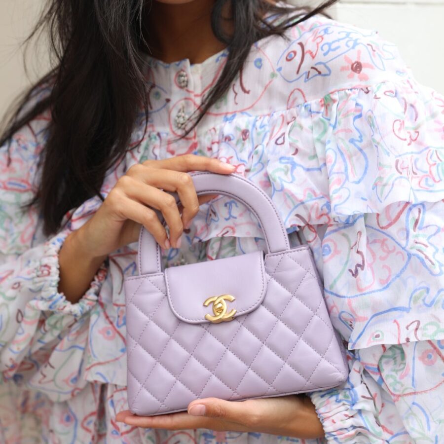 *HOT COLOUR* Chanel Lilac Small Mini Kelly Shopping Bag in Calfskin Leather with Brushed Gold Hardware | Studio Nafay