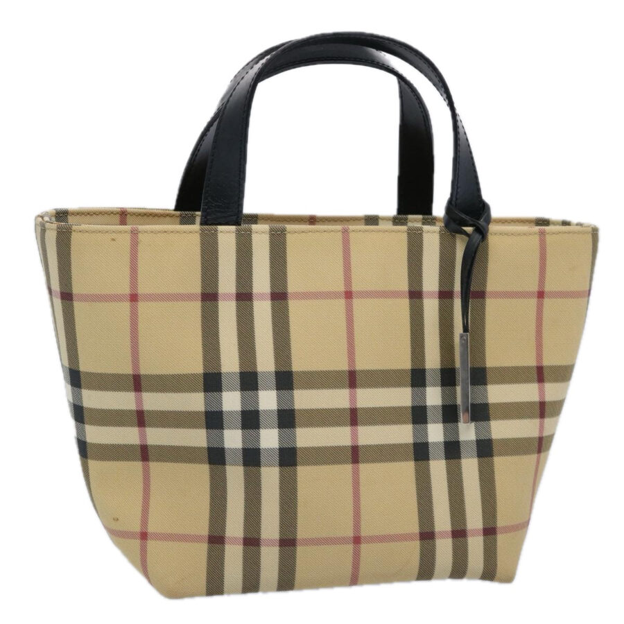 BURBERRY Nova Check Hand Bag Coated Canvas Beige Auth bs10942 | Studio Nafay