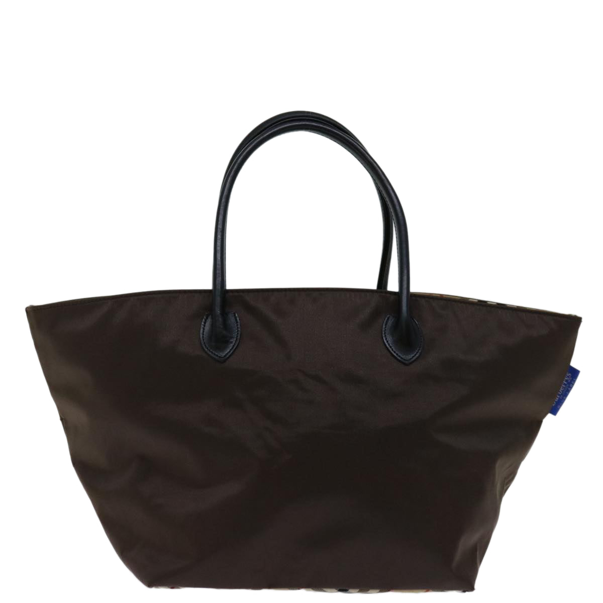 BURBERRYSs Blu Label Hand Bag Nylon Marrone Auth bs12550