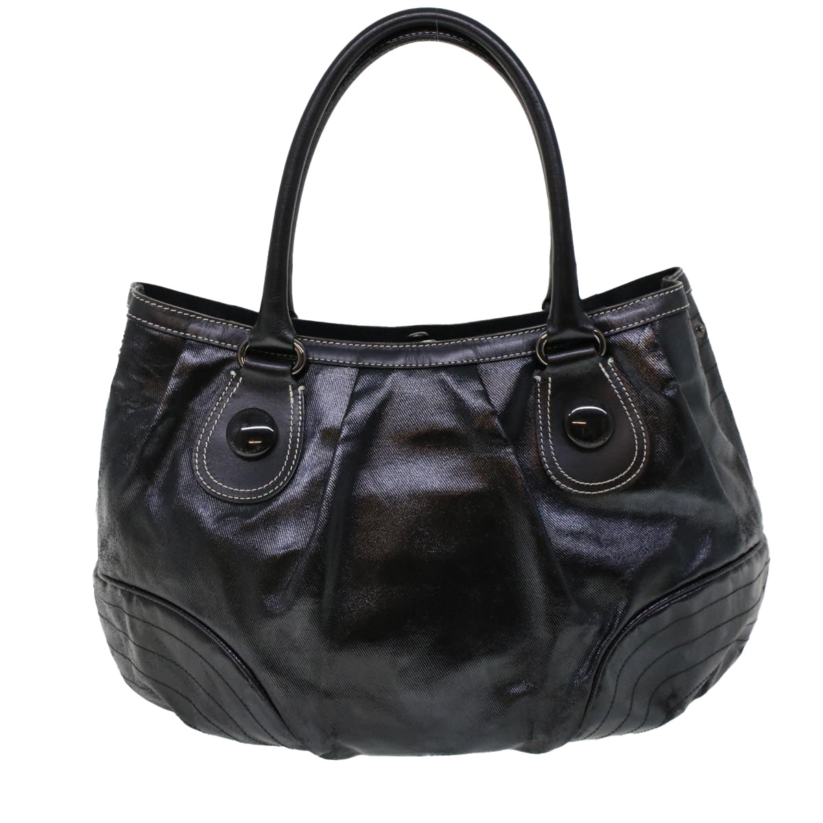 BURBERRY Blu Label Borsa a spalla Coated Canvas Nero Auth cl755