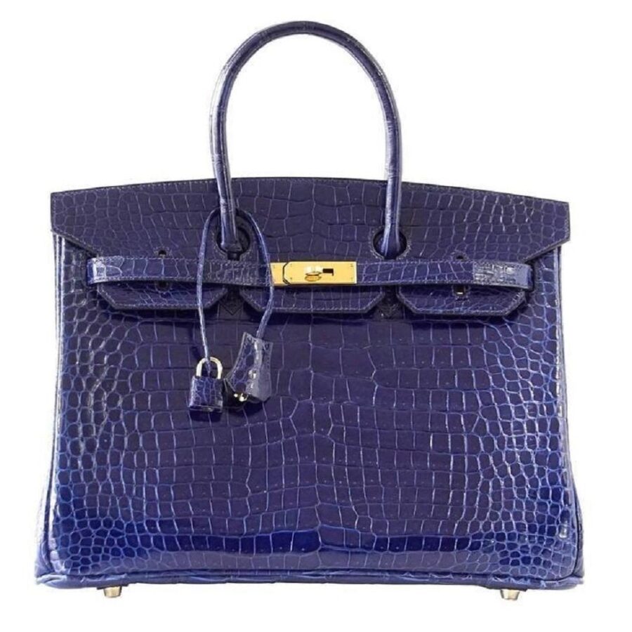 Hermes handbag blue – front view
