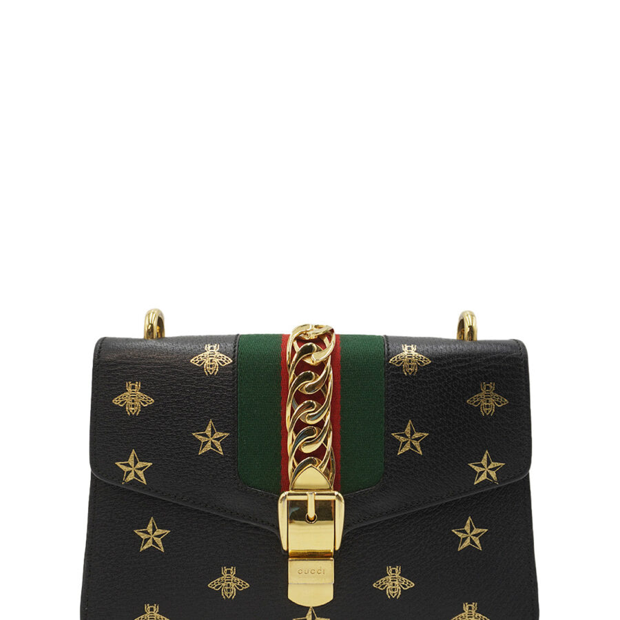 Small Sylvie Bee Star Shoulder Bag Black | Studio Nafay