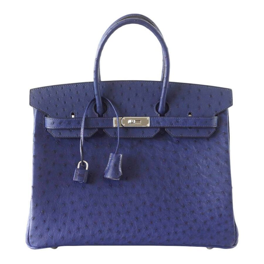 Hermes handbag blue – front view