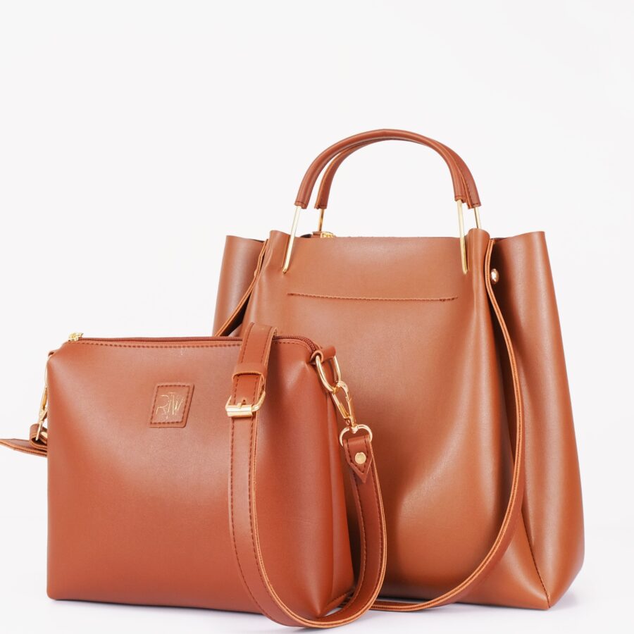 Brown metal handle Tote Bags | Studio Nafay