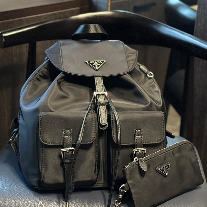 Designer Backpack black bag – front view