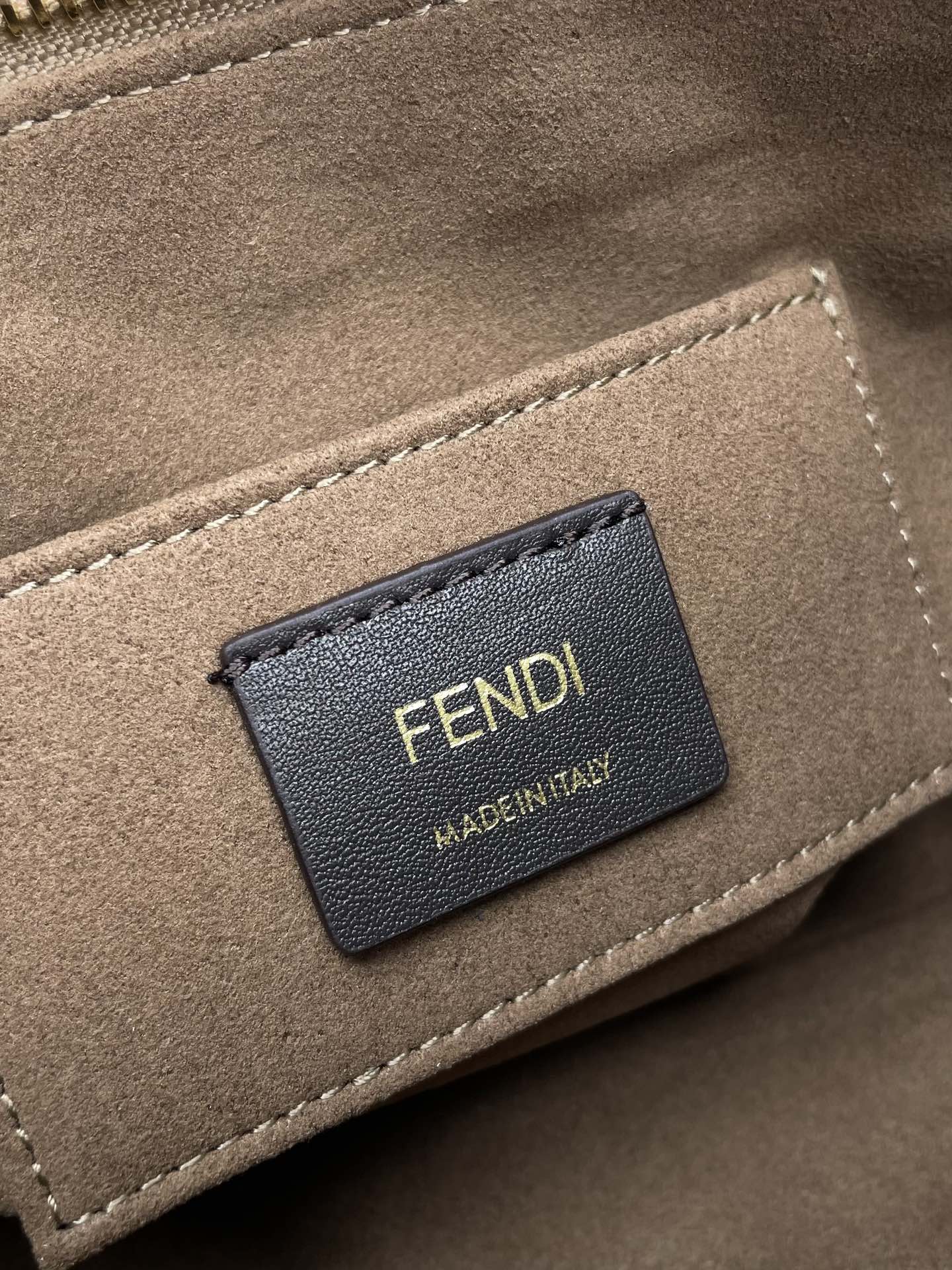 BY THE WAY Mini 18 IN SOYA BEAN JACQUARD FABRIC AND Marrone Pelle di vitello TRIM