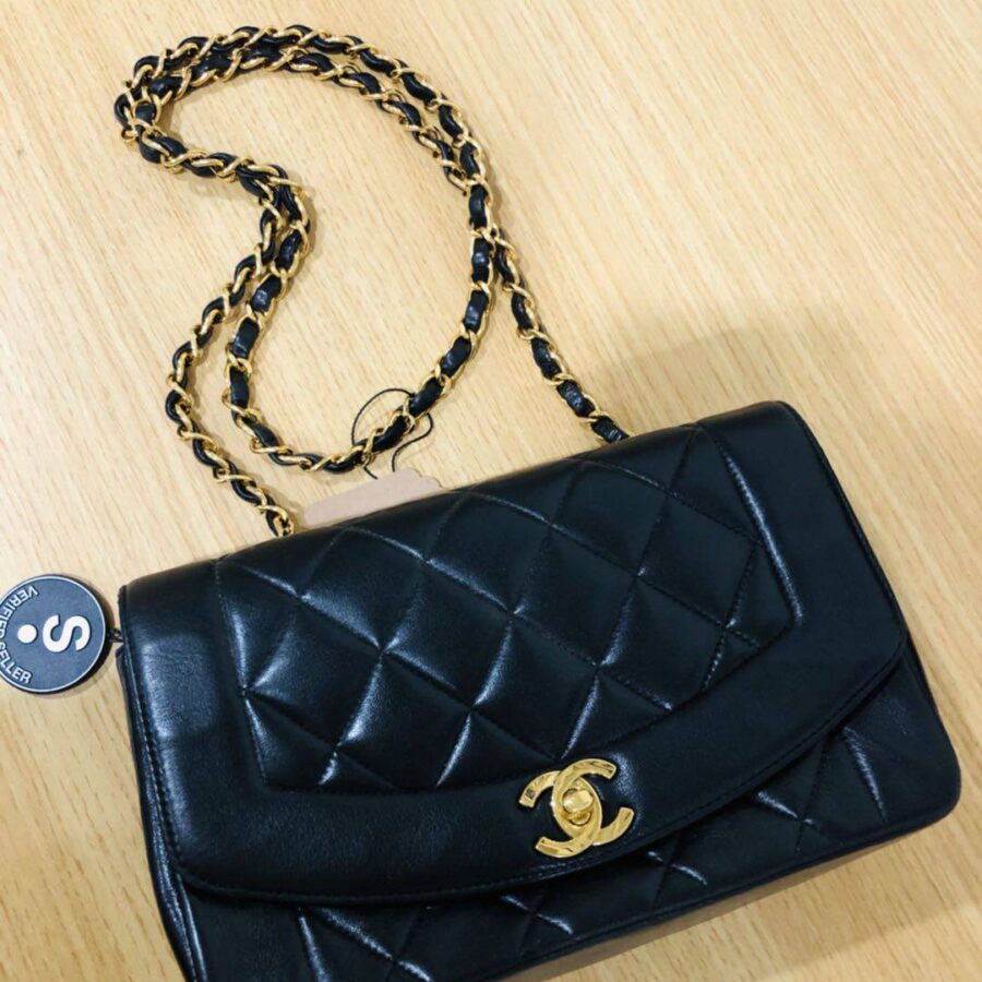 Chanel Diana black bag – front view