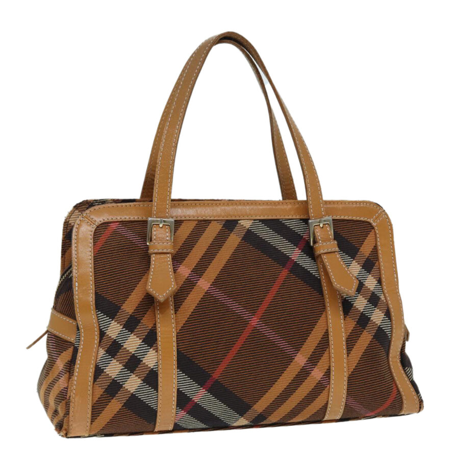 Burberry Nova Check Blue Label Hand Bag Canvas Brown Gold Auth ti2058 | Studio Nafay