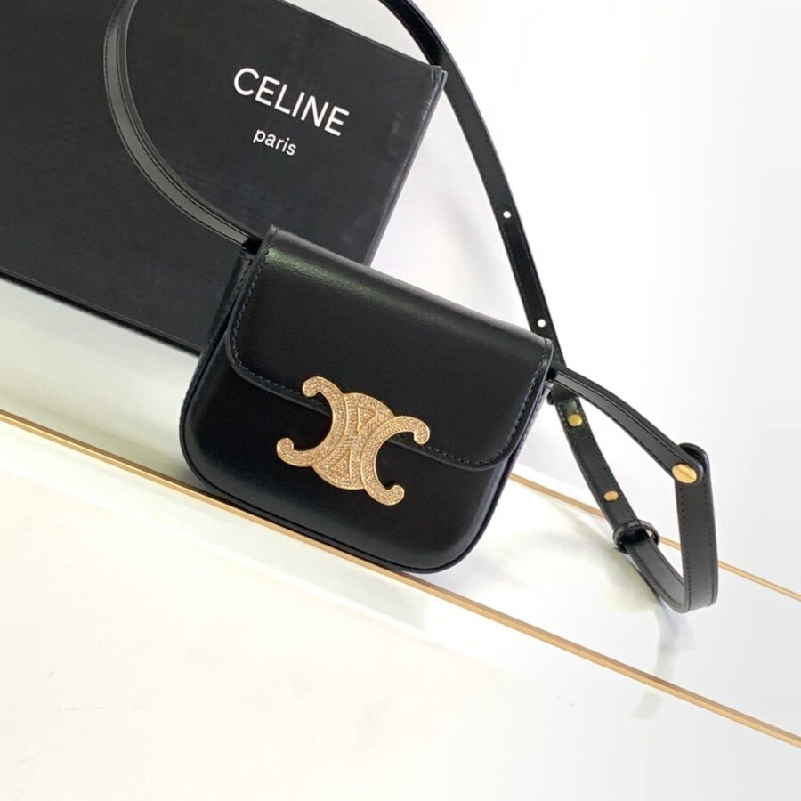Celine Triomphe gold bag – front view